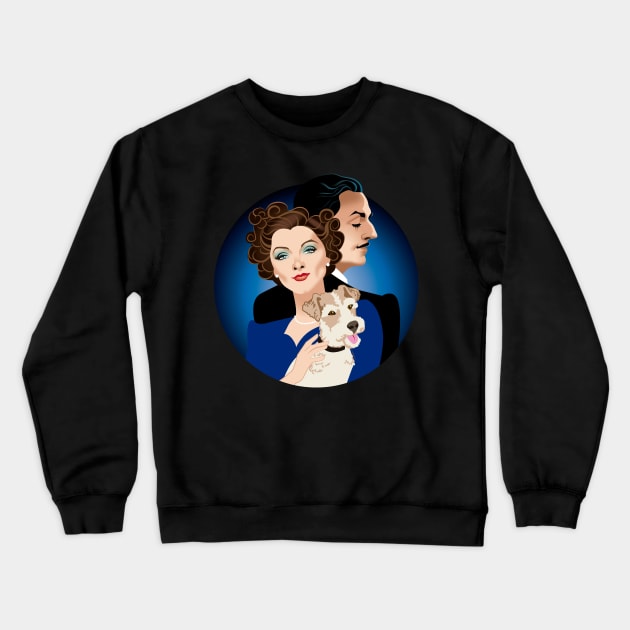 Nick and Nora Crewneck Sweatshirt by AlejandroMogolloArt